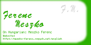 ferenc meszko business card